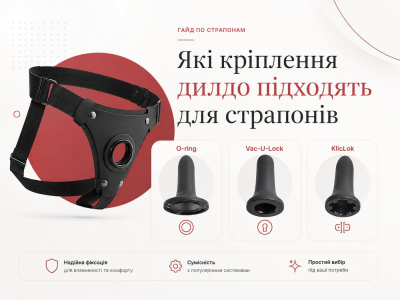 Какие крепления дилдо подходят для страпонов (O-ring, Vac-U-Lock і KlicLok)