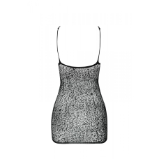 Ажурна мінісукня на тонких бретелях Passion BS096 One Size, Білий, плетіння на грудях