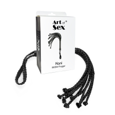 Ажурный кнут Кошка из экокожи Art of Sex - Kani, цвет черный