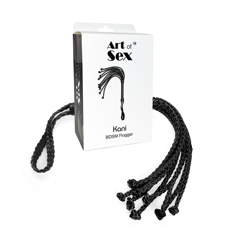 Ажурный кнут Кошка из экокожи Art of Sex - Kani, цвет черный