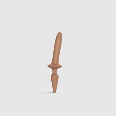Анальная пробка с дилдо 2в1 Strap-On-Me SWITCH PLUG-IN REALISTIC DILDO Caramel S, диаметр 3.3/2.9 см