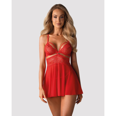 Бэби-дол Obsessive 838–BAB–3 babydoll & thong красный L/XL