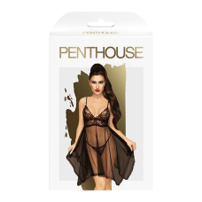 Бебі–дол з ажурним бралетом та асиметричним подолом Penthouse – Naughty Doll Чорний M/L