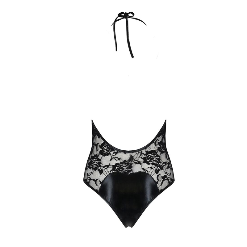 Боді з дуже глибоким декольте Passion DARYL BODY 2XL/3XL, чорний колір