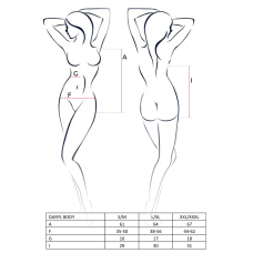 Боді з дуже глибоким декольте Passion DARYL BODY 2XL/3XL, чорний колір