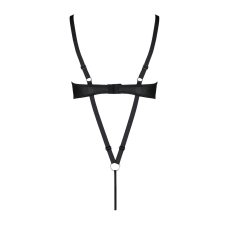 Боді з екошкіри Passion CELINE BODY 6XL/7XL Чорний, з доступом, відкритий