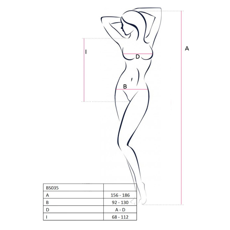 Боди-стокинг Passion BS035 Красный, боди, имитация топа и трусиков