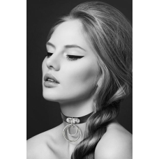 Чокер з двома кільцями Bijoux Pour Toi – TWO RINGS, екошкіра