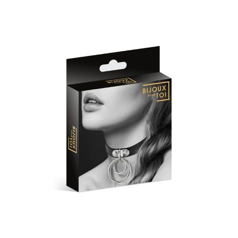 Чокер с двумя кольцами Bijoux Pour Toi – TWO RINGS, экокожа