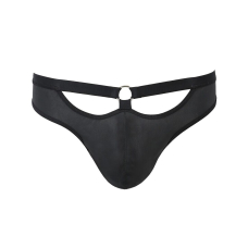 Чоловічі сліпи з вирізами Passion 041 SLIP JOE S/M, Чорний колір екошкіра, відкриті сідниці