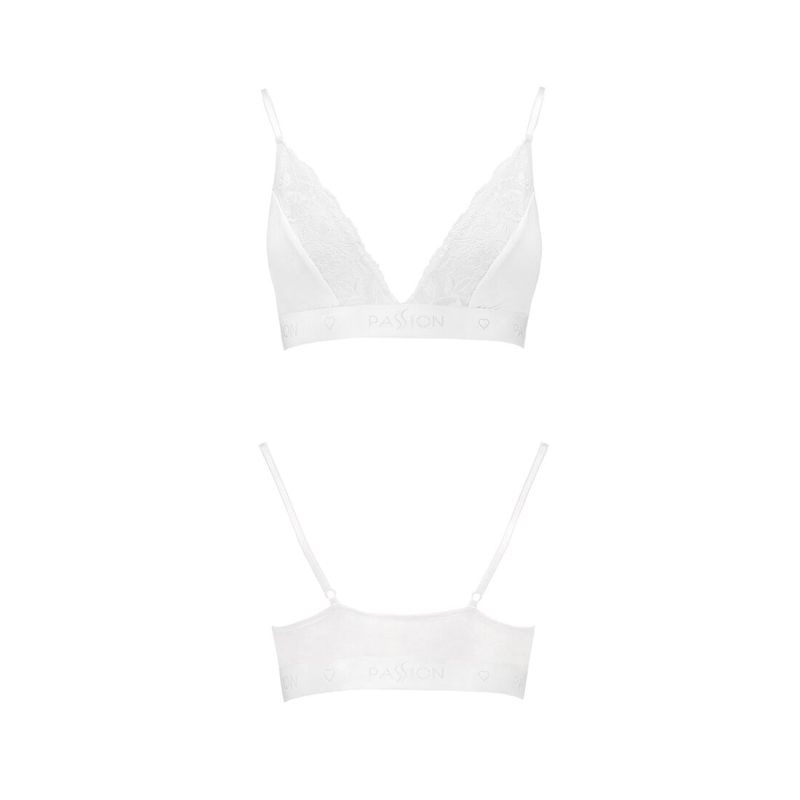 Еластичний топ з мереживом Passion PS001 TOP M, білий