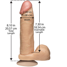 Фалоімітатор Doc Johnson The Realistic Cock White, довжина 20.5 см, діам. 5.1 см, PVC, Vac-U-Lock