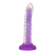 Фалоімітатор, що світиться в темряві, ADDICTION Rave, Purple Confetti, довжина 20.3 см