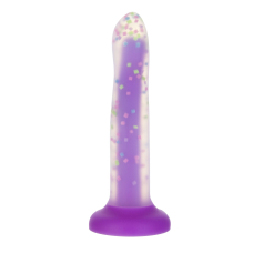 Фалоімітатор, що світиться в темряві, ADDICTION Rave, Purple Confetti, довжина 20.3 см