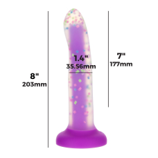 Фалоімітатор, що світиться в темряві, ADDICTION Rave, Purple Confetti, довжина 20.3 см