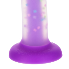Фалоімітатор, що світиться в темряві, ADDICTION Rave, Purple Confetti, довжина 20.3 см