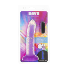 Фалоімітатор, що світиться в темряві, ADDICTION Rave, Purple Confetti, довжина 20.3 см
