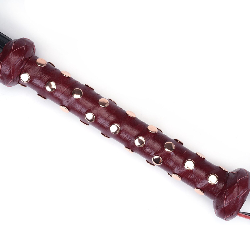 Флогер Liebe Seele Wine Red Studded Flogger, натуральная кожа