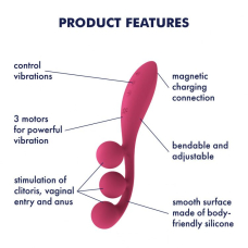 Гибкий универсальный вибратор – Satisfyer Tri Ball 1 – 3 мотора, 50 уникальных комбинаций