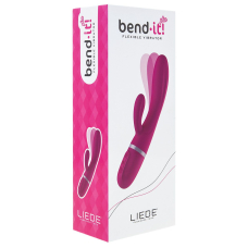 Гнучкий вібратор-кролик Liebe Bend It Plus Cerise, 2 мотори, 10 режимів