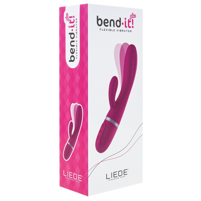 Гнучкий вібратор-кролик Liebe Bend It Plus Cerise, 2 мотори, 10 режимів