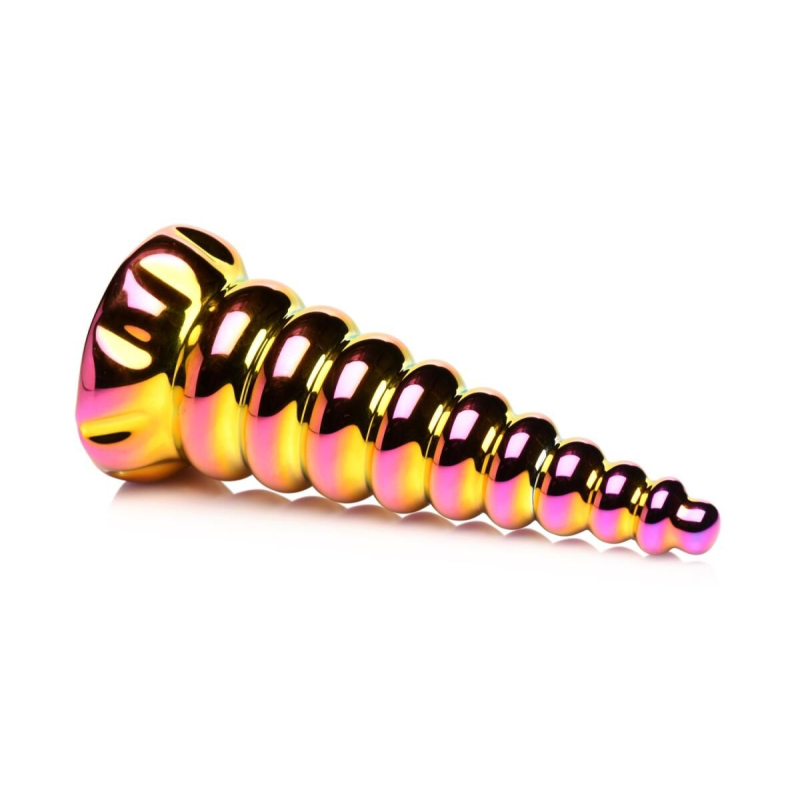 Хентай Скляний Фалоімітатор – Creature Cocks Twilight Rainbow Glass Dildo, 16 см