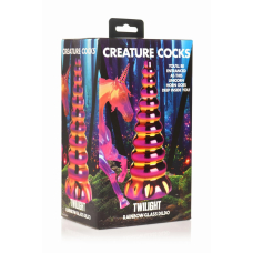 Хентай Скляний Фалоімітатор – Creature Cocks Twilight Rainbow Glass Dildo, 16 см