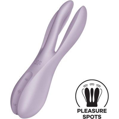 Клиторальный вибратор – Satisfyer Threesome 2 Violet – 3 гибких пальчика, 3 мотора, 12 режимов