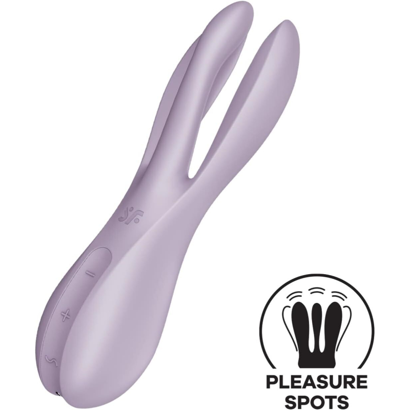 Кліторальний вібратор – Satisfyer Threesome 2 Violet – 3 гнучкі пальчики, 3 мотори, 12 режимів