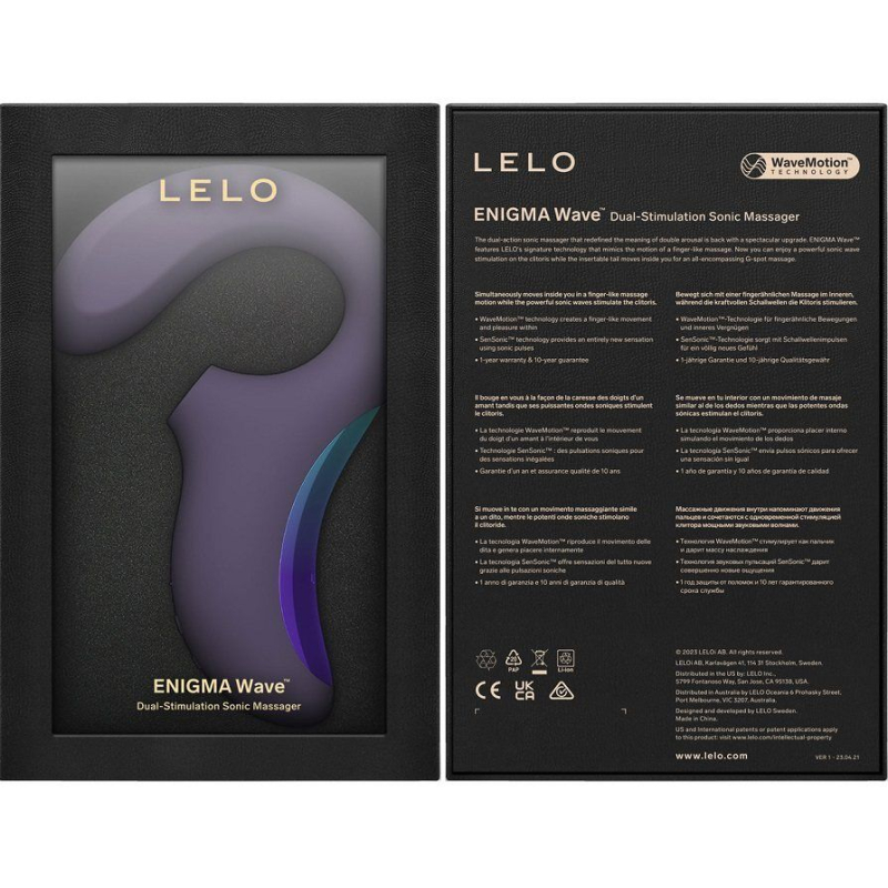 Кліторально-вагінальний звуковий стимулятор – LELO Enigma WAVE Cyber Purple – 3 типи стимуляції, гнучкий стовбур
