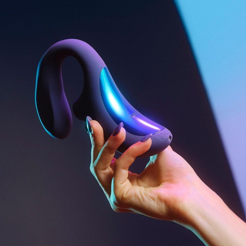 Кліторально-вагінальний звуковий стимулятор – LELO Enigma WAVE Cyber Purple – 3 типи стимуляції, гнучкий стовбур
