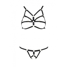 Комплект білизни зі стреп Passion Exclusive ARMANDA SET S/M, чорний колір