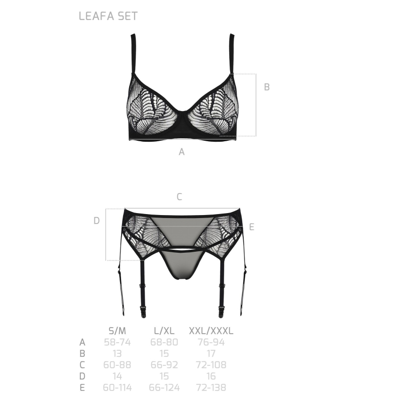 Комплект Passion LEAFA SET Чорний 2XL/3XL – ECO Passion