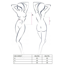 Корсет під латекс з пажами Passion BES CORSET 6XL/7XL, чорний колір, стрінги, шнурівка