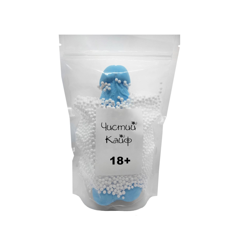 Крафтовое мыло-член с присоской Чистый Кайф Blue size XL, натуральное