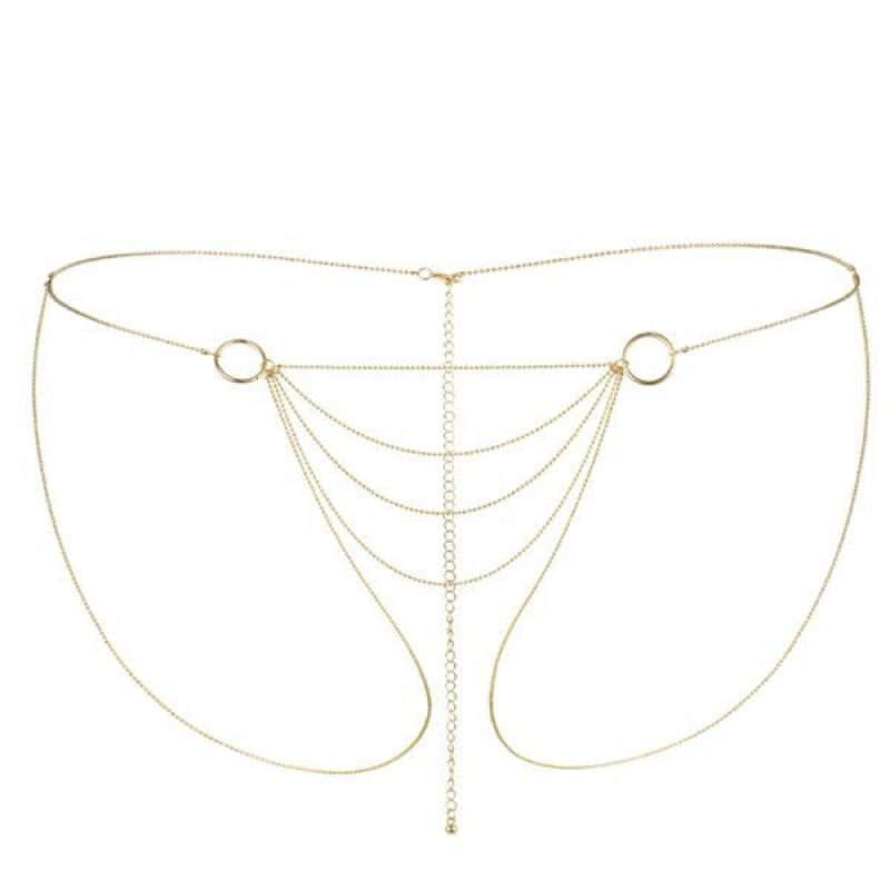 Ланцюжок–трусики Bijoux Indiscrets Magnifique Bikini Chain – Золотистий, прикраса для тіла