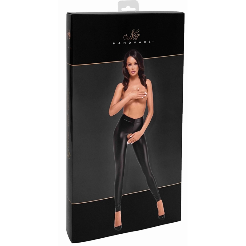 Легінси Noir Handmade F304 Taboo wetlook leggings with open crotch and bum – M