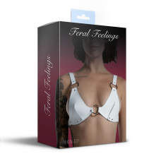 Ліф з натуральної шкіри Feral Feelings – Bikini Top Білий