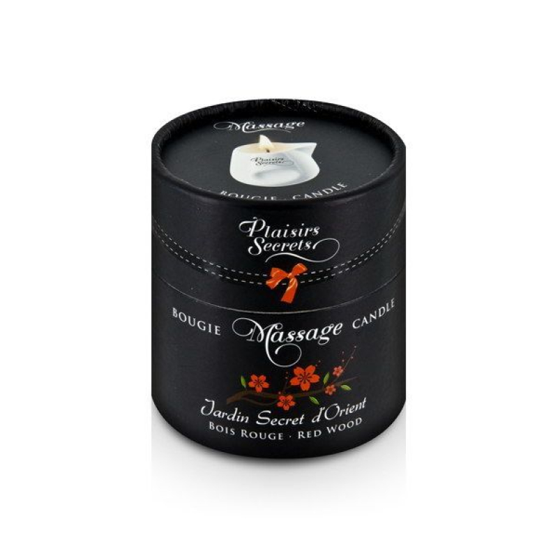Массажная свеча Plaisirs Secrets Red Wood (80 мл) подарочная упаковка, керамическая посуда