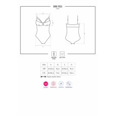 Кружевное боди с доступом 818–TED–1 teddy L/XL, черное