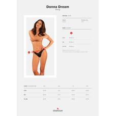 Мереживні стрінги Obsessive Donna Dream thong XS/S Чорний колір, низька посадка