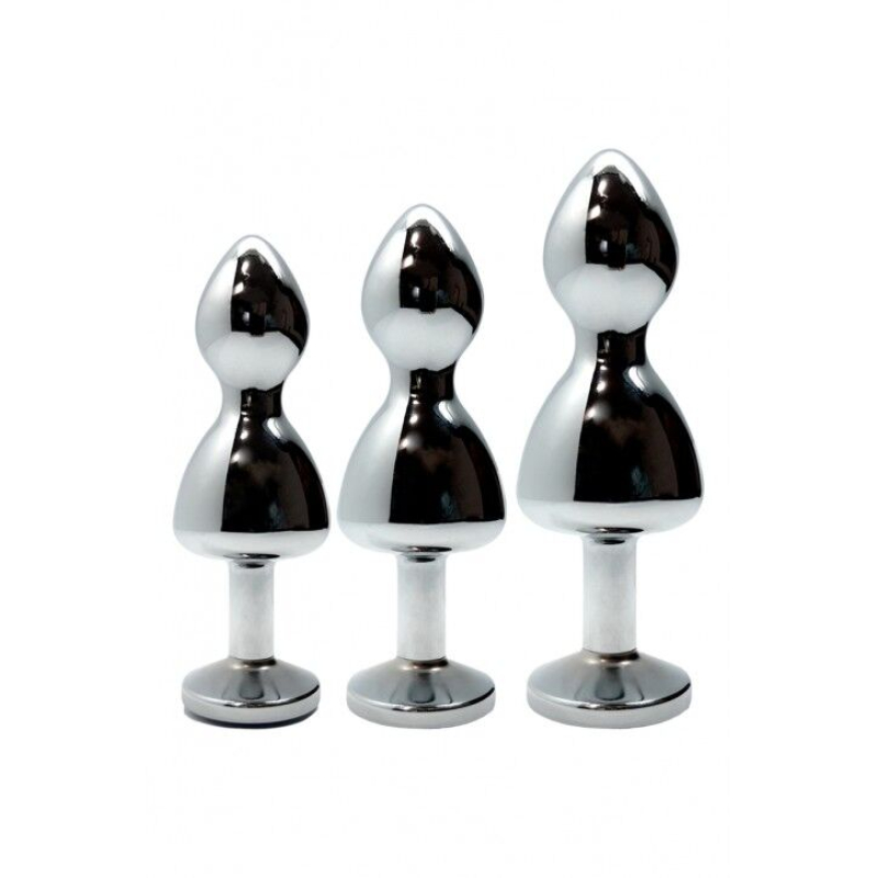 Металлическая анальная пробка Wooomy Lollypop Double Ball Metal Plug Blue L, диаметр 3.5 см, длина 10.5 см