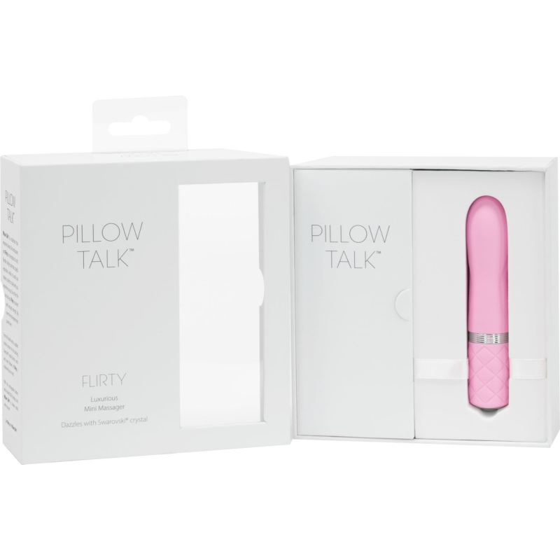 Мини-вибратор с кристаллом Сваровски – PILLOW TALK Flirty Pink – гибкая головка, мягкий силикон