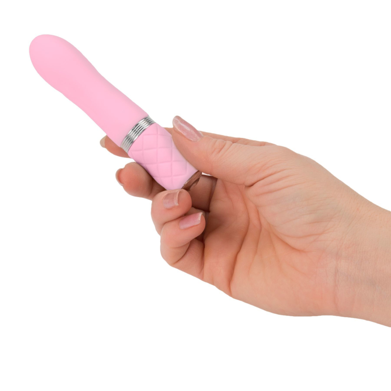 Мини-вибратор с кристаллом Сваровски – PILLOW TALK Flirty Pink – гибкая головка, мягкий силикон