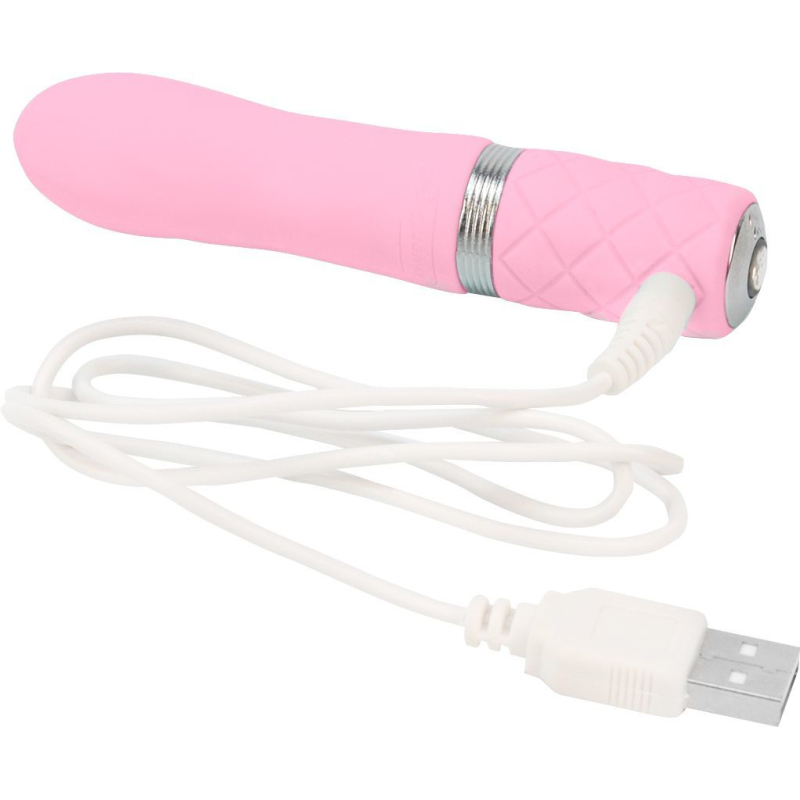 Мини-вибратор с кристаллом Сваровски – PILLOW TALK Flirty Pink – гибкая головка, мягкий силикон