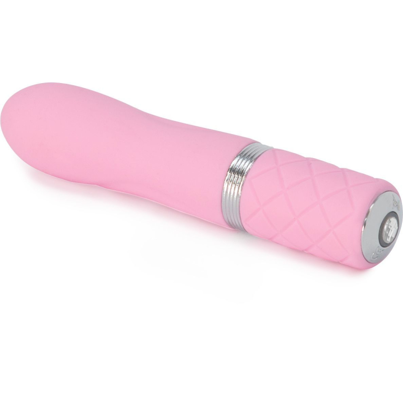 Мини-вибратор с кристаллом Сваровски – PILLOW TALK Flirty Pink – гибкая головка, мягкий силикон