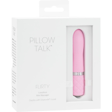 Мини-вибратор с кристаллом Сваровски – PILLOW TALK Flirty Pink – гибкая головка, мягкий силикон