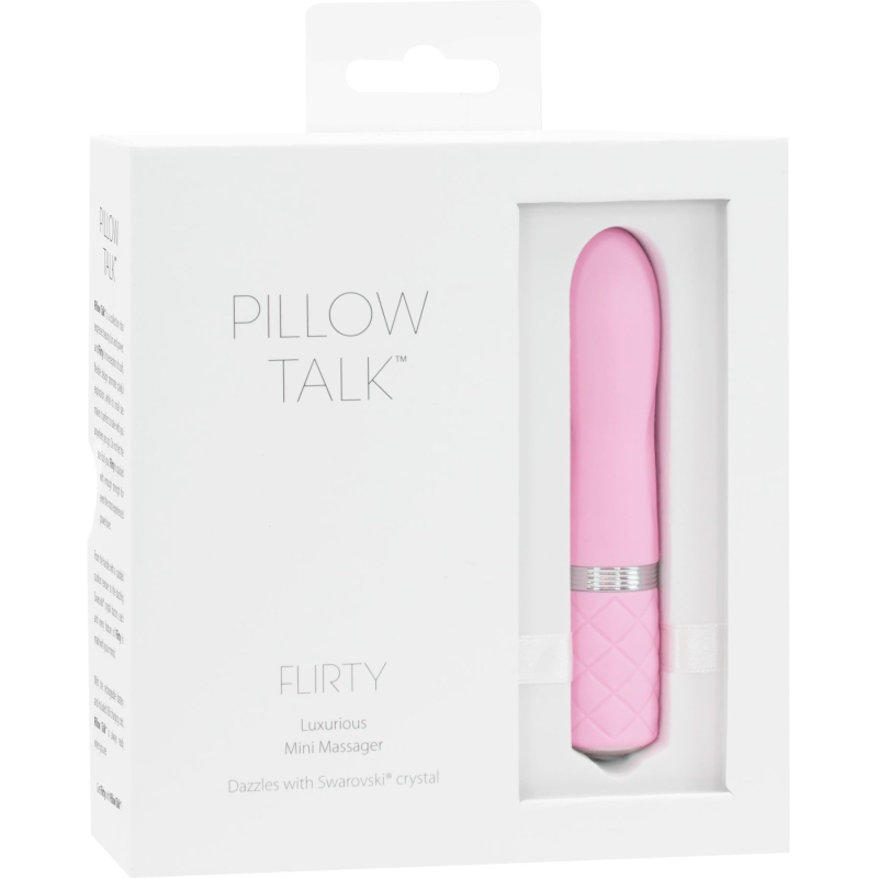Мини-вибратор с кристаллом Сваровски – PILLOW TALK Flirty Pink – гибкая головка, мягкий силикон