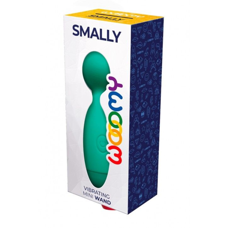 Мини вибромассажер микрофон – Wooomy Smally Mini Wand Turquoise – 10 мощных режимов вибрации