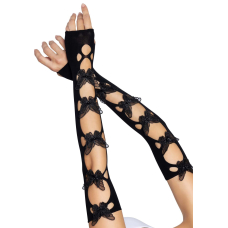 Митенки Leg Avenue Butterfly applique arm warmers Черный цвет, бабочки